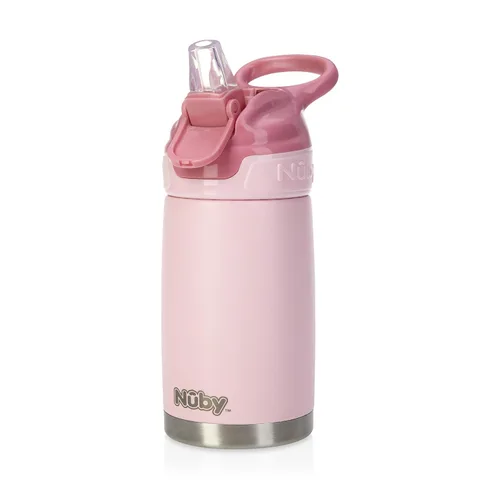 Miniatura 4 de Nuby Thirsty Kids - Vaso de viaje o botella de agua de acero inoxidable Flip-It Reflex antiderrames, 10 onzas, más de 18 meses, color menta