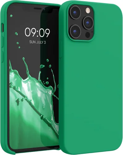 Miniatura 9 de kwmobile Funda compatible con Apple iPhone 12 Pro Max, funda de silicona TPU con acabado suave, color azul báltico