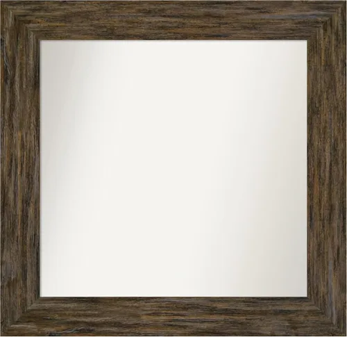Miniatura 20 de Amanti Art Espejo personalizado, espejo de baño marrón Fencepost, espejo de pared o espejo de tocador de baño sobre el fregadero (27 x 27 pulgadas)