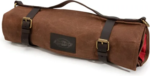 Miniatura 9 de Bolsa enrollable para cuchillos de chef Dickies Organizador portátil y estuche de almacenamiento para cubiertos, lona encerada y cuero, grande