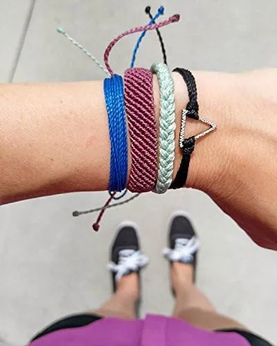 Miniatura 4 de Pura Vida - Pulsera sólida 100 % impermeable, hecha a mano con dije revestido y correa ajustable