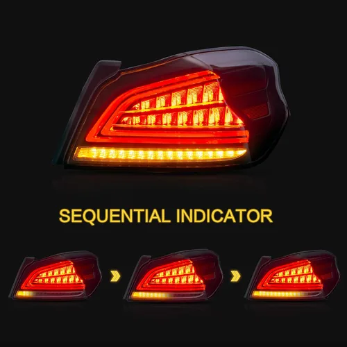Miniatura 3 de VLAND Conjunto de luces traseras Compatible con Subaru WRX 2015-2022 Subaru WRX STI, lámpara trasera con DRL, luz trasera con luces antiniebla