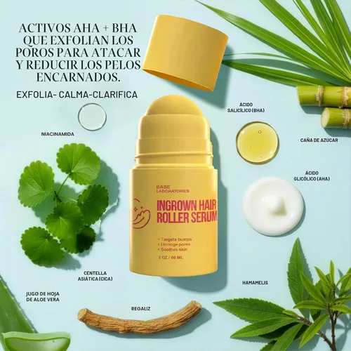Miniatura 2 de Base Laboratories Tratamiento para el cabello encarnado – Suero Roller – Suero para suavizar la piel para pelos encarnados y protuberancias