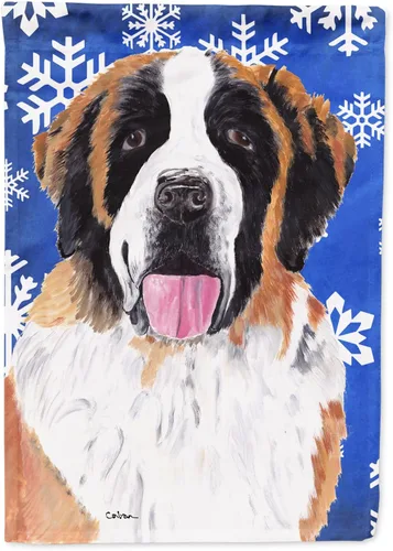 Miniatura 59 de Caroline's Treasures SC9374GF Bulldog English Snow flakes Holiday Garden Flag Buzón Bandera decorativa para patio exterior, patio, obras de arte