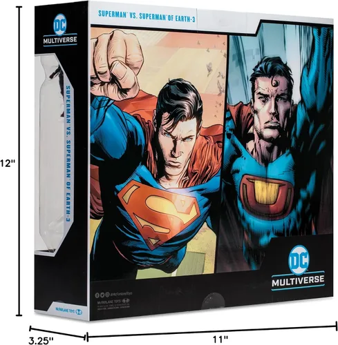 Miniatura 18 de McFarlane Toys - DC Multiverse Superman vs Superman de la Tierra-3 con Atomica 7in Figura 2pk