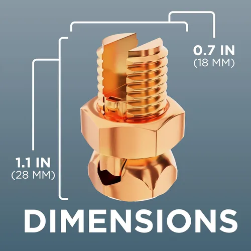 Miniatura 6 de THE CIMPLE CO Paquete de 4 conectores de perno dividido de cobre de tamaño #6 6 AWG, pernos partidos de conexión a tierra para conductores