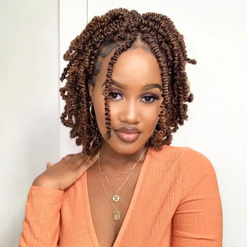 Cabello Passion Twist de 10 pulgadas, 8 paquetes, cabello de ganchillo Passion Twist pretrenzado para mujeres negras, cabello rizado de ganchillo 30#