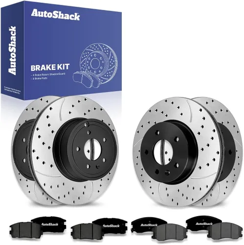 Miniatura 8 de AutoShack Kit de Rotores de Freno Delanteros y Traseros con Pastillas de Freno Cerámicas de Reemplazo para Saturn Vue, Pontiac Torrent, Suzuki XL-7