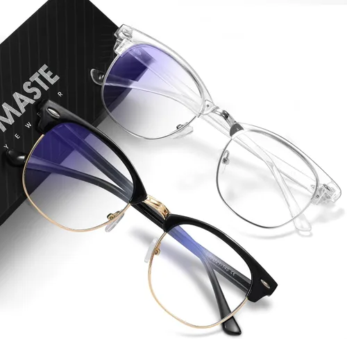 Miniatura 58 de Gafas de Luz Azul para Mujer/Hombre Gafas de Computadora de Luz Azul para Mujeres/Hombres A04-cristal marco plateado