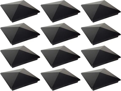 Miniatura 29 de Tapa de aluminio en forma piramidal para postes de madera, color negro (4 unidades)