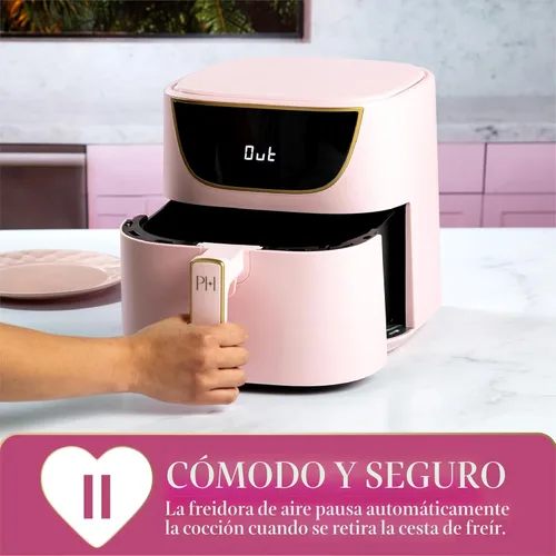Miniatura 6 de Freidora de aire Paris Hilton, capacidad grande de 6 cuartos de galón, antiadherente sin PFAS, pantalla táctil, 8 en 1