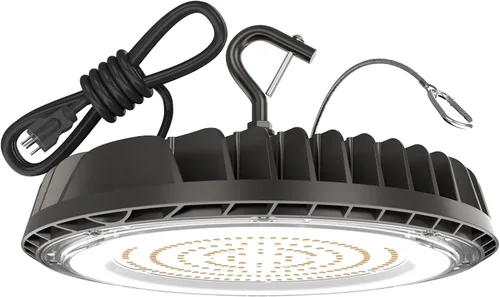Miniatura 6 de HYPERLITE UFO LED High Bay Light: 150W 19500LM High Bay LED Luces de tienda con enchufe de 6 pies - 5000K IP65 LED Warehouse Luces para taller