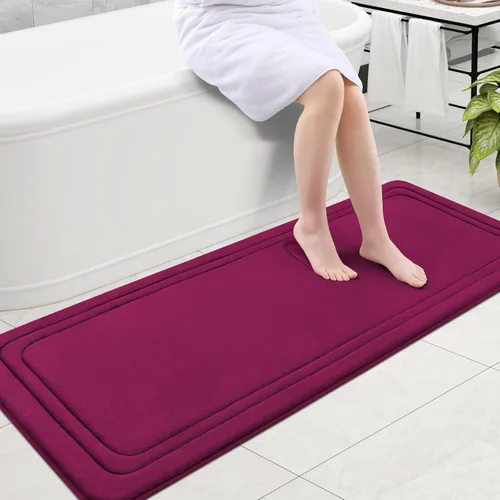 Miniatura 66 de Grandaily Alfombra de baño de espuma viscoelástica de 24 x 16 pulgadas, ultrasuave, antideslizante y absorbente, lavable a máquina, cómoda alfombra