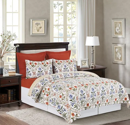 Miniatura 3 de C&F Home Victoria's Garden - Juego de edredón reversible de acuarela floral para todas las estaciones, juego de 2 piezas, multicolor