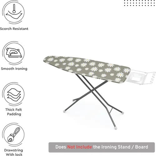 Miniatura 3 de Encasa XO Funda y almohadilla para tabla de planchar de 42 x 14 pulgadas, tamaño estándar, funda de fieltro de 0.118 pulgadas de grosor acolchada
