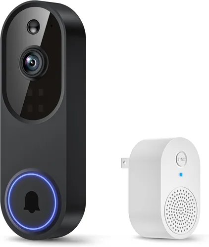 Cámara de timbre de video inteligente de 1080p con detección de movimiento AI, visión nocturna, almacenamiento en la nube, audio de 2 vías, funciona