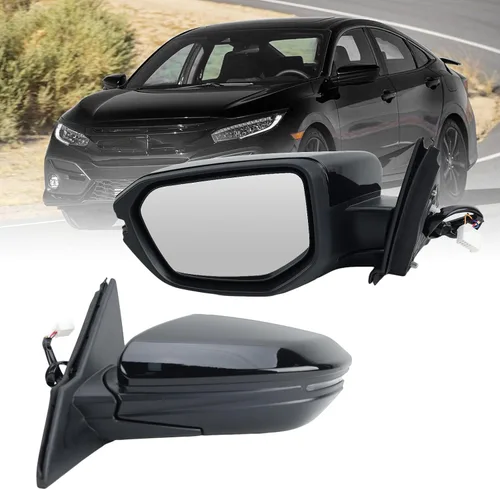Miniatura 29 de Espejo lateral del conductor compatible con Honda Civic Coupe Sedan Hatchback 2016, 2017, 2018, 2019, 2020, 2021, espejo con cristal eléctrico, sin