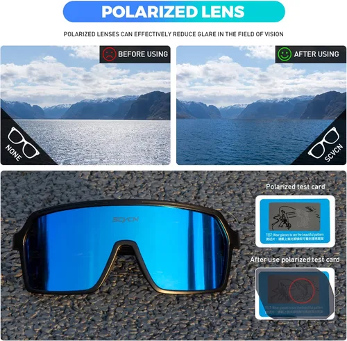 Miniatura 3 de SCVCN Gafas de ciclismo polarizadas deportivas MTB BMX, hombres y mujeres, correr, conducir, pesca, golf 02