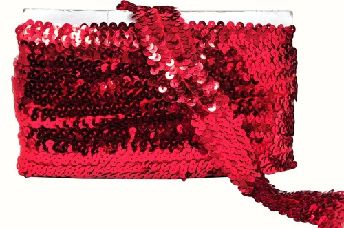 Miniatura 55 de Mandala Crafts Cinta elástica de lentejuelas – 1.5 pulgadas, ribete elástico de lentejuelas amarillas para coser diadema de vestido, 10 yardas