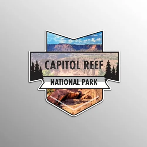 Miniatura 2 de Imán del Parque Nacional Capitol Reef 4.7 x 4.5 pulgadas Paquete de 2 Material magnético resistente de 30 milésimas de pulgada MPD920