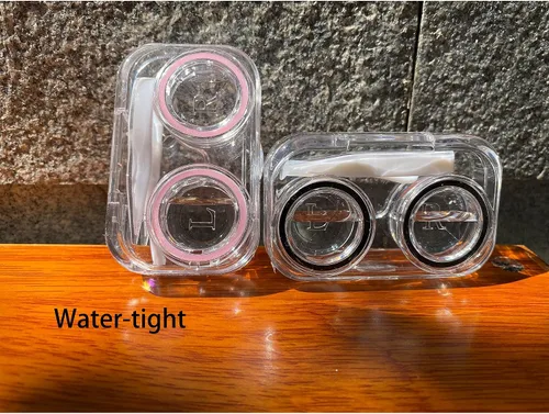 Miniatura 4 de 4 fundas para lentes de contacto, colorido soporte para lentes de contacto, kit de almacenamiento portátil para exteriores para viajes y hogar, claro