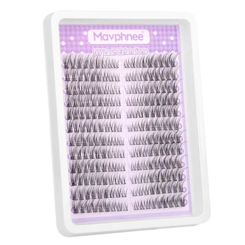 Miniatura 8 de Extensiones de pestañas en racimo naturales DIY, extensiones de pestañas en racimo con curva C, extensiones de pestañas en racimo para ojo de gato
