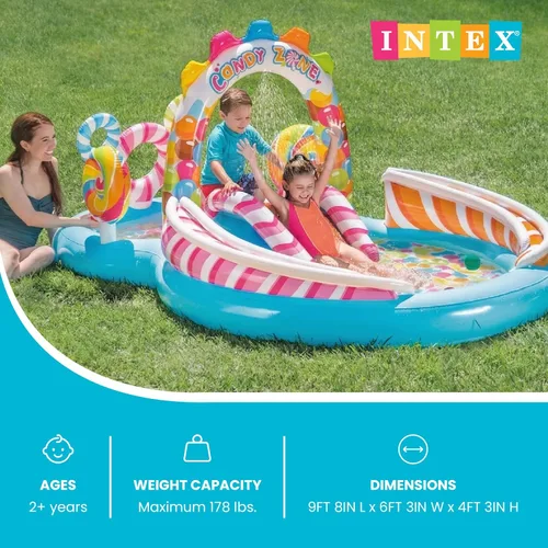 Miniatura 2 de Intex Candy Zone - Piscina inflable, 116 x 75 x 51 pulgadas, para mayores de 2 años, color azul 2-Multicolor