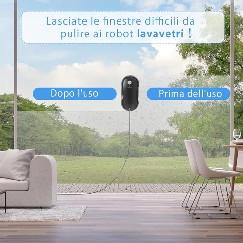Miniatura 3 de Tosima Robot Limpiador de Ventanas W2, Limpieza Automática con Planificación Inteligente de Ruta, Potencia de Succión de 3800 Pa, Tecnología