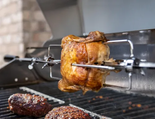 Miniatura 3 de Monument Grills Parrillas de gas propano de 4 quemadores más grandes de acero inoxidable con kit de asador (2 artículos)