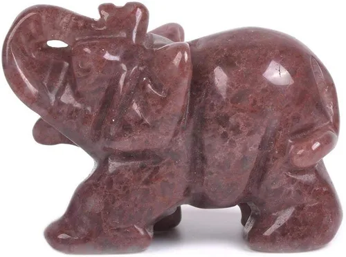 Miniatura 22 de Angelstones Figura de piedra preciosa de elefante pirita, cristal curativo, tótem de animal, piedra espiritual, 2 pulgadas