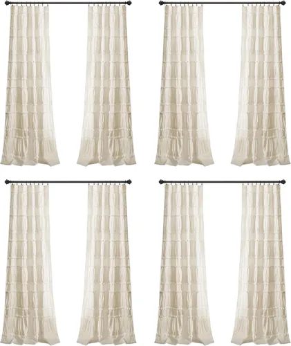 Miniatura 13 de Lush Decor Nova Ruffle - Par de paneles de cortinas con volantes para ventana, 42"A x 84"L, gris