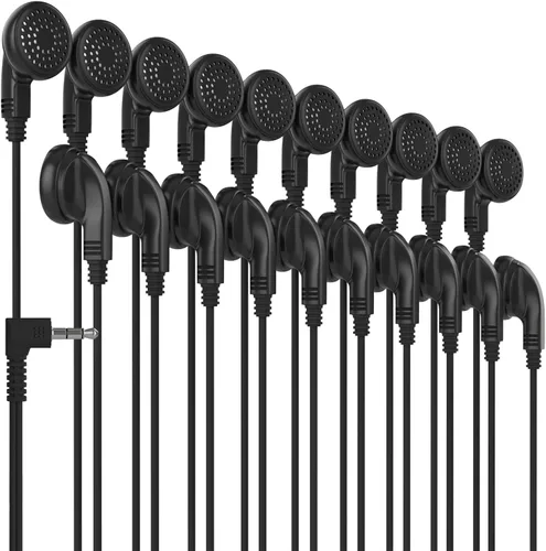 Miniatura 7 de Maeline Auriculares a granel con enchufe de auriculares de 0.138 in - Paquete de 200 unidades al por mayor - Negro