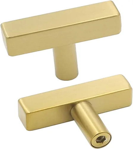 Miniatura 28 de Goldenwarm Paquete de 5 manijas negras de gabinete de 2-1/2 pulgadas (2.520 in) color negro mate, tiradores de cajón en T para armarios de cocina
