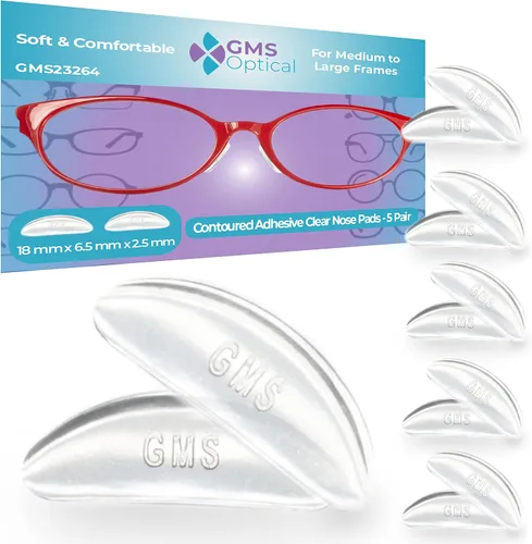 Miniatura 11 de GMS Optical® 0.98 pulgadas Almohadillas de nariz para anteojos antideslizantes de suave silicona moldeada adhesiva con apoyo súper adherente - 5