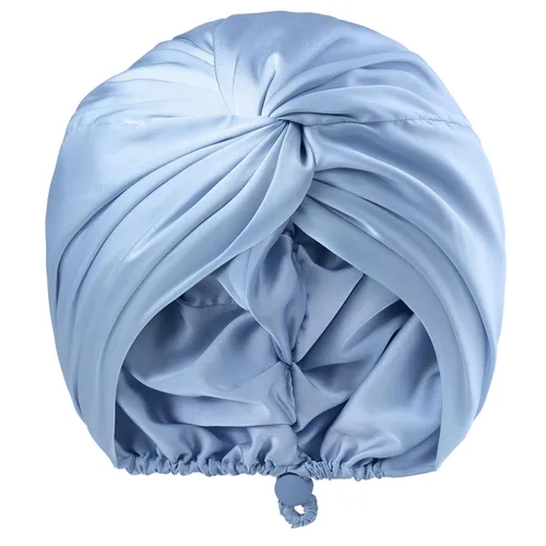 Miniatura 20 de Gorro de satén de seda ajustable para envolver el cabello para dormir, gorro de dormir de doble capa, turbante nocturno para cabello largo y rizado