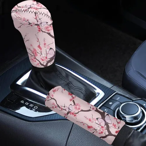 Miniatura 37 de Juego de 2 piezas set de accesorios interiores para coche, para las mujeres, hombres; cubierta de palanca de cambios/freno de mano, personalizada