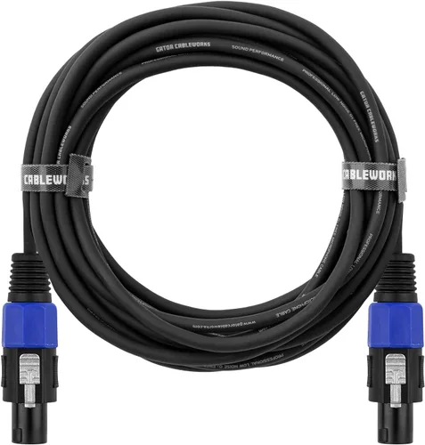 Miniatura 8 de Cableworks Por Gator Cases Backline Series Conector de bloqueo giratorio estándar de 25 pies a conector de bloqueo giratorio Cable de altavoz