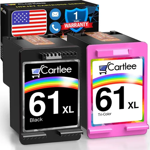 Cartlee Cartuchos de tinta remanufacturados de repuesto para cartuchos de tinta HP 61, paquete combinado para cartuchos HP 61 para cartuchos de