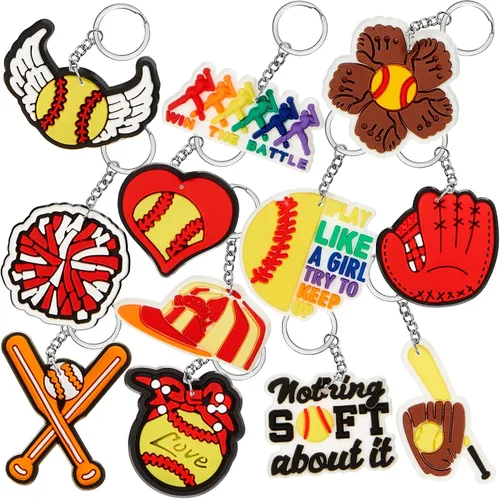 Miniatura 18 de Batiyeer Llaveros a Granel Artículos de Fiesta Llaveros de Pelota Deportiva Llaveros Divertidos Regalos para Suministros de Cumpleaños