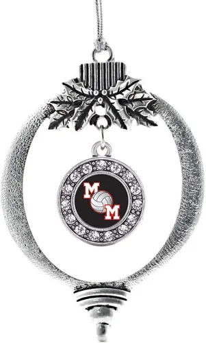 Miniatura 184 de Inspired Silver - Twin One - Adorno festivo de Navidad de plata - Adorno festivo de árbol de Navidad con dije de círculo y circonita cúbica