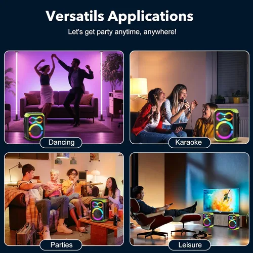Miniatura 7 de Altavoces Bluetooth portátiles 80 W gran potente inalámbrico al aire libre fuerte estéreo sonido bajo profundo Boombox TWS altavoz de fiesta en casa