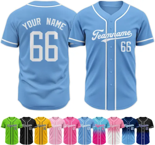 Miniatura 20 de Custom Baseball Jersey Stitched Personalized Name Number Baseball Shirts Sports Uniform for Men Women Boy