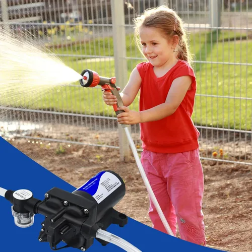 Miniatura 4 de Bomba de presión de agua de 110 V CA, bomba de transferencia de diafragma de 5.5 GPM 75 PSI con interruptor de presión automático, bomba autocebante