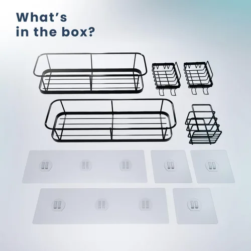 Miniatura 3 de Sben Organizador adhesivo para ducha, no requiere taladro, paquete de 5, organizador de ducha de baño con 2 jaboneras y soporte para cepillo