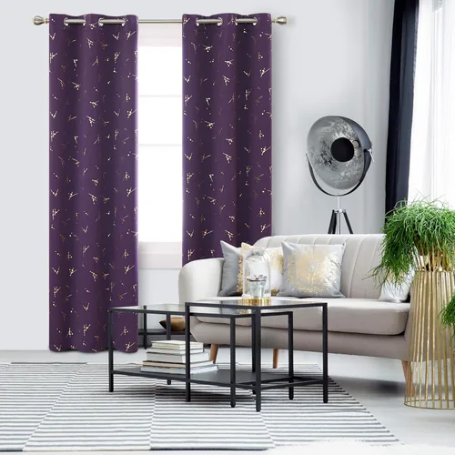 Miniatura 50 de Deconovo Cortinas opacas, 2 paneles, 52 x 72 pulgadas, cortinas con aislamiento térmico para oscurecer la habitación, con ojales para dormitorio