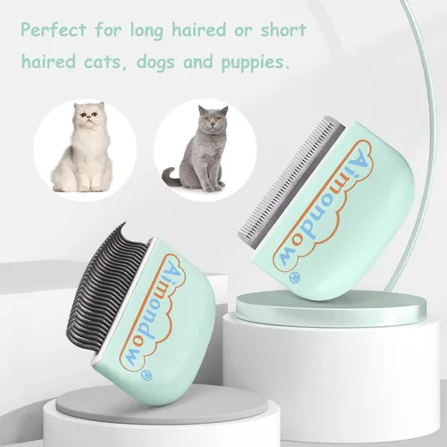 Miniatura 7 de Peine para gatos, cepillo para pelar y arreglar, depilación masajeadora, peine de concha para gatos, perros, cachorros, conejos, conejos, fácil