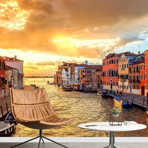 Miniatura 13 de wall26 - Ciudad Vieja de Europa al atardecer con efecto de filtro retro vintage - Mural de pared extraíble Papel pintado autoadhesivo grande