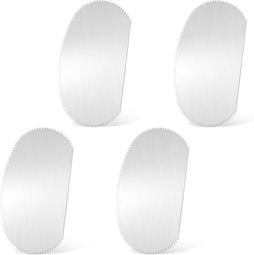 Mabor 4 piezas de raspador de arcilla de acero inoxidable, costillas de cerámica, raspador dentado, cortador de escultura de arcilla, herramienta de