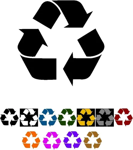 Miniatura 2 de Etiquetas adhesivas de vinilo para papelera de reciclaje, diseño #2, calcomanías adhesivas de reciclaje (1 x 1 pulgada, negro)