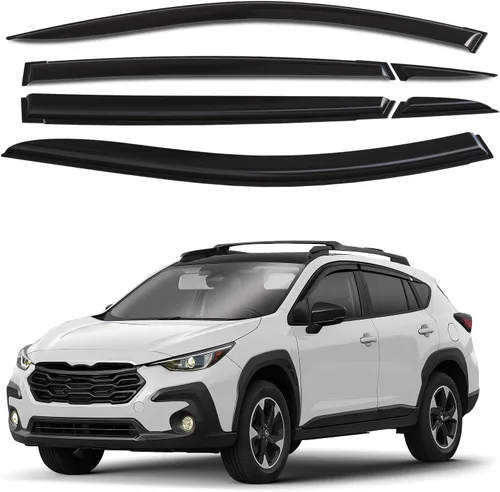 Miniatura 22 de Deflectores de ventana tintados ahumados con cinta adhesiva para ventana lateral, deflectores de lluvia compatibles con Toyota RAV4 2019-2025 - 4
